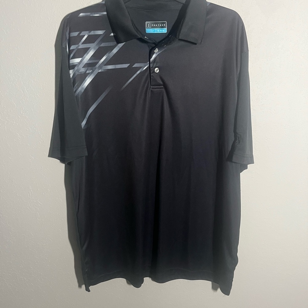 Men’s Black PGA Tour Golf Polo Size XL